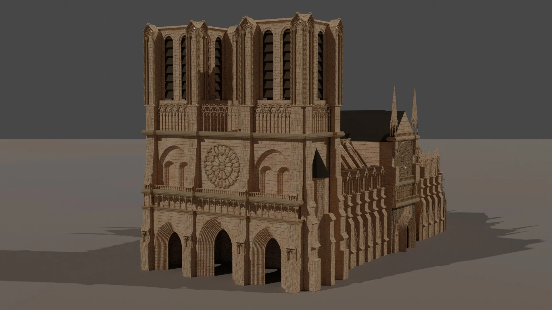 Notre-Dame De Paris 3D Model thumbnail.